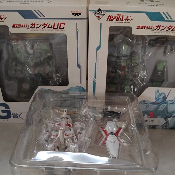 ガンダムUC H賞 ジェガン フィギュア2個とユニコーンガンダムE賞