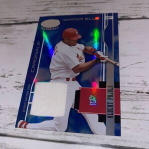 2003 Leaf Mirror Blue #15 Albert Pujols Authentic Jersey Card