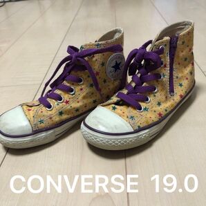 CONVERSE コンバース 星柄 ハイカット スニーカー 19.0 オールスター ALL STAR ファスナー