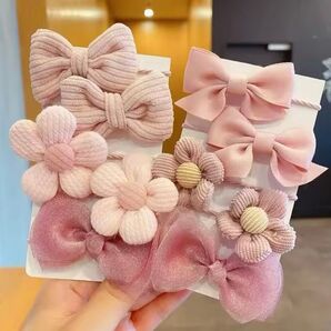 【新品】ベビー キッズ 子供 ヘアアクセサリー ヘアゴム 10ピース ピンク