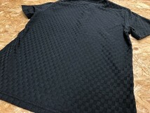 BOYCOTT ボイコット サイズ2 レディース ポロシャツ ジャカード×チェック柄 半袖 カットソー ダークカーキ_画像3
