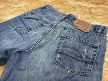 Abercrombie&Fitch アバクロ W30 メンズ デニム ショートパンツ ロゴラベル USED加工 クラッシュ加工 ジップフライ 綿100% ブルー 青_画像4