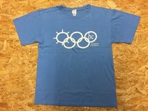 anvil アンヴィル Mサイズ メンズ インポート古着 Tシャツ 両面プリント 英字 クルーネック 丸首 半袖 カットソー 綿100% 水色 ブルー_画像1