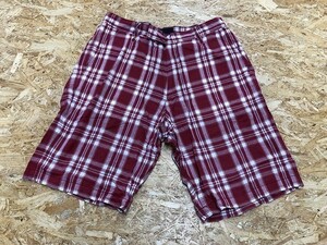 FATefei tea SKINNY(L size ) men's short pants shorts shorts check pattern red × eggshell white red × white series 