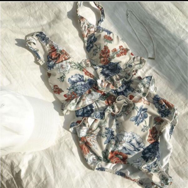 売り切り価格 花柄 モノキニ ワンピース ビキニ 水着 Mサイズ