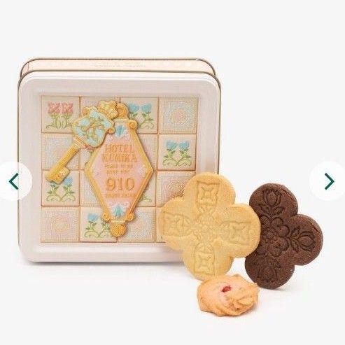 アフタヌーンティー ホテルクニカ ホワイト ピンク エンボス クッキー缶 KUNIKA Afternoon Tea