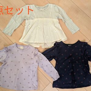 ガールズ 90〜100cm 長袖Tシャツ&ボトムス 6点セット
