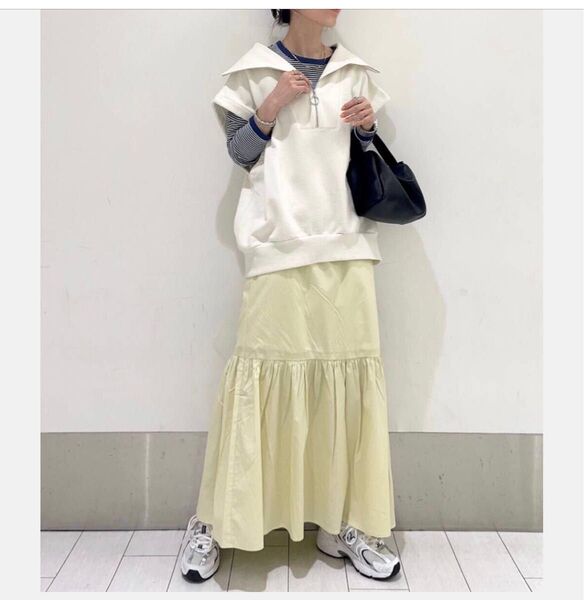 タグ付き新品LOWRYS FARMウラケハーフZIPフレンチスリーブ グレー