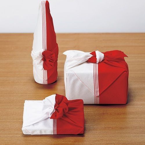 最終値下げ むす美 ふろしき 70 ハレ包み 片身替り アカ 70cm 綿