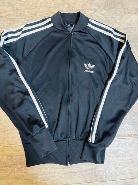 adidas トラックジャケット サイズ85(S相当) 黒 白ストライプ