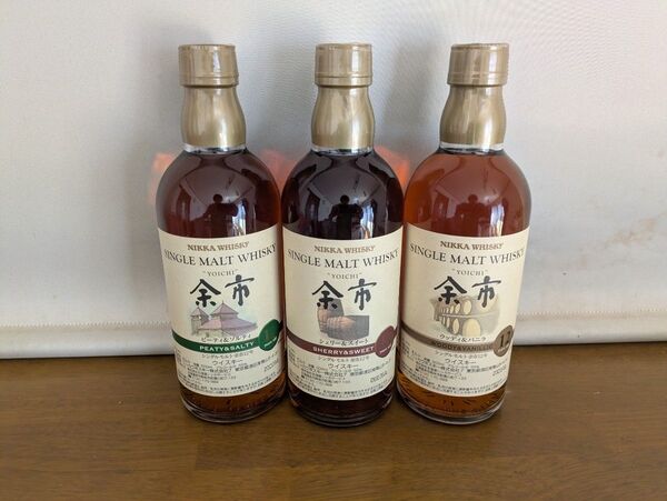 蒸留所限定 余市12年 シェリー&スイート ウッディー&バニラ ピーティー&ソルティー 計3本 500ml 新品