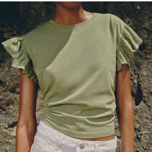 【新品】ザラ 半袖 Tシャツ グリーン Mサイズ
