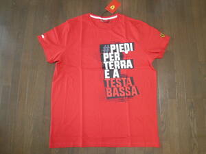 F1 スクーデリア フェラーリ #PIEDI PER TERRA E A TESTA BASSA 赤 Tシャツ 男性XL 新品 即決