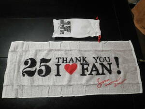 安室奈美恵 フェイスタオル 25周年 MAY MUSIC FILL YOUR WONDERFUL LIFE. THANK YOU I LOVE FAN！大きさ約80cm×35cm 新品 即決