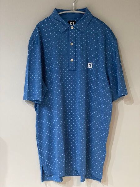 FootJoy ゴルフ ポロシャツ ドット柄 ブルー系 メンズ