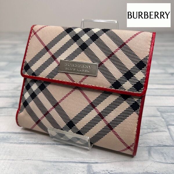 36 美品 BURBERRY バーバリー 二つ折り財布 がま口