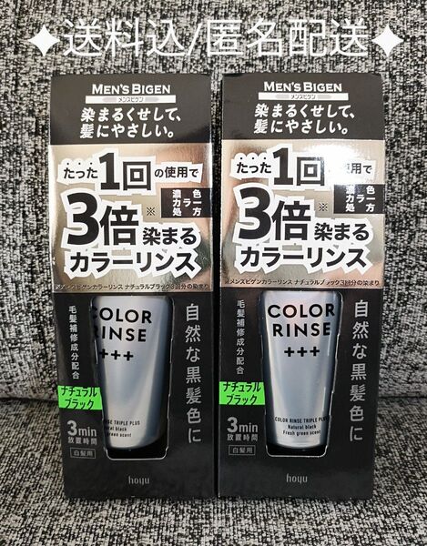 カラーリンス メンズビゲン トリプルプラス(+++) ナチュラルブラック 120g×2本