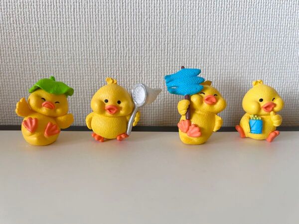 ガーデニング ミニチュア アヒルオブジェ4点セット 雑貨 インテリア 置物
