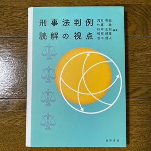【美品】刑事法判例読解の視点 河村有教 佐藤建 杉本正則 明照博章 吉中信人