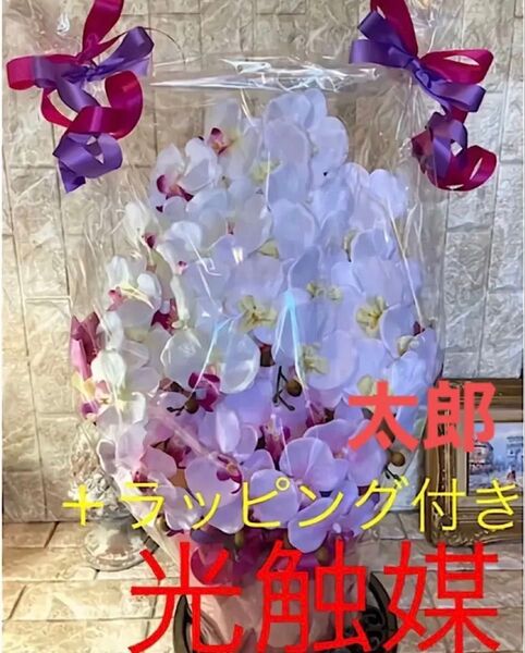 光触媒 人工観葉植物 ウォールグリーン フェイクグリーン フラワー ハンドメイド 胡蝶蘭7本6943