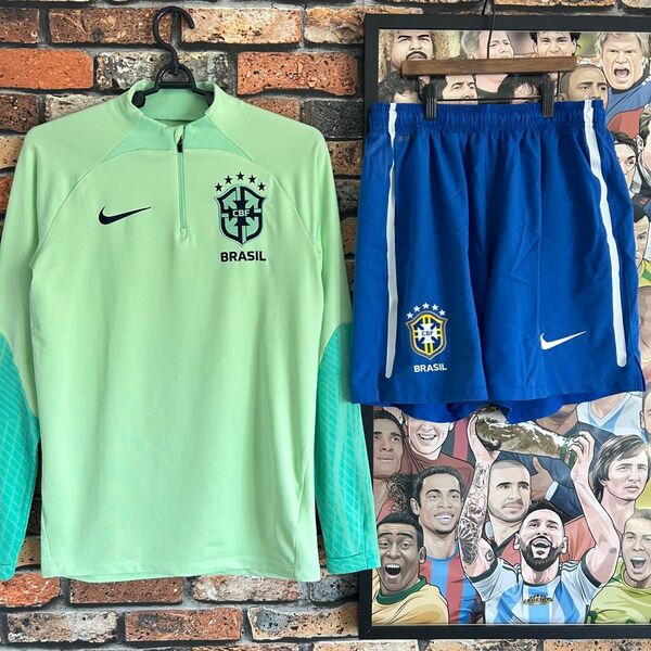 サッカー ブラジル代表 セットアップ 上下セット NIKE ドリルトップ ウェア ズボン ジャケット ジャージ ユニフォーム