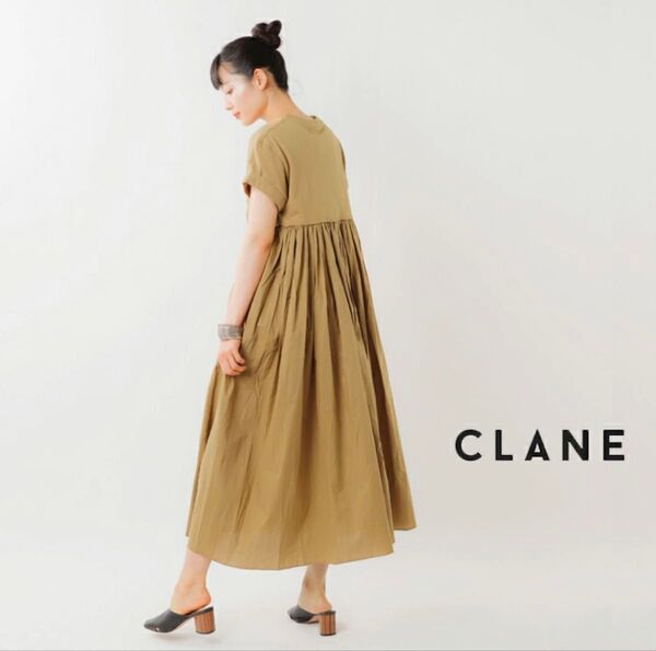 【CLANEクラネ】バックフリルワンピース ロングワンピース レディース M ゆったり マタニティ