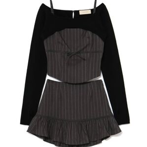 andmary dany ribbon knit set up / M
