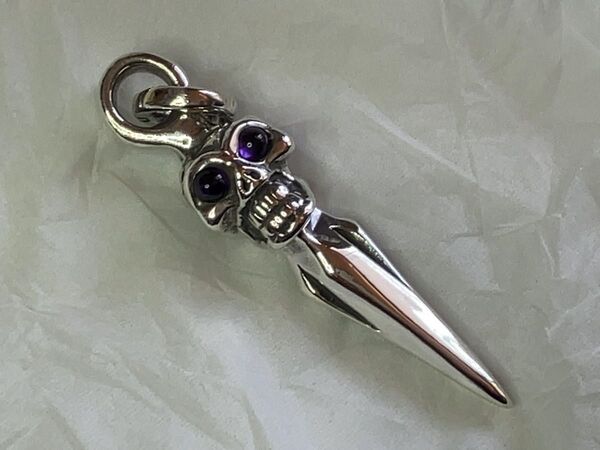 【美品】BWL「Skull Dagger w/Stone Eyes Amethyst」ペンダントトップ