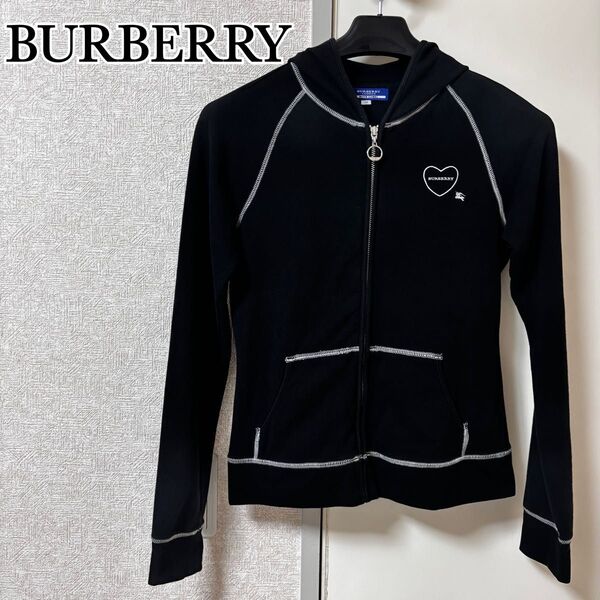 【美品】Burberry バーバリーブルーレーベル パーカー ブラック 38