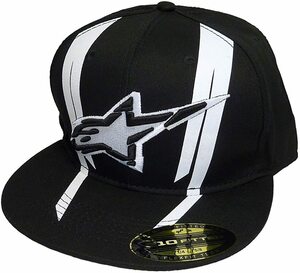 Alpinestars アルパインスターズ 210 FITTED フロントロゴ バックデザインキャップ（ブラック） (S/M) 【並行輸入品】