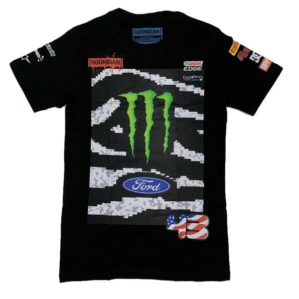 HOONIGAN RACING フーニガン MONSTER ENERGY モンスターエナジー USフラッグ43 Kenblockオフィシャル Ｔシャツ(ブラック) (XL)並行輸入品