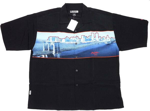 JOHNNY BLAZE ジョニーブレイズ City New York ニューヨーク 半袖 シャツ 2XL （ブラック） [並行輸入品]