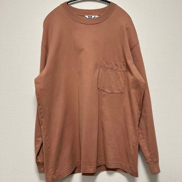 ユニクロU クルーネックT(長袖)サイズXL 12PINK 341-444974