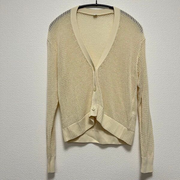 ユニクロ メッシュショートカーディガン(長袖)01 OFF WHITE(オフホワイト)Sサイズ 251-454768