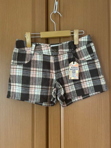 EENI MEENI ショートパンツ ハーフパンツ L レディース モカ ブラウンチェック 未使用 新品 タグ付き 定額6900円