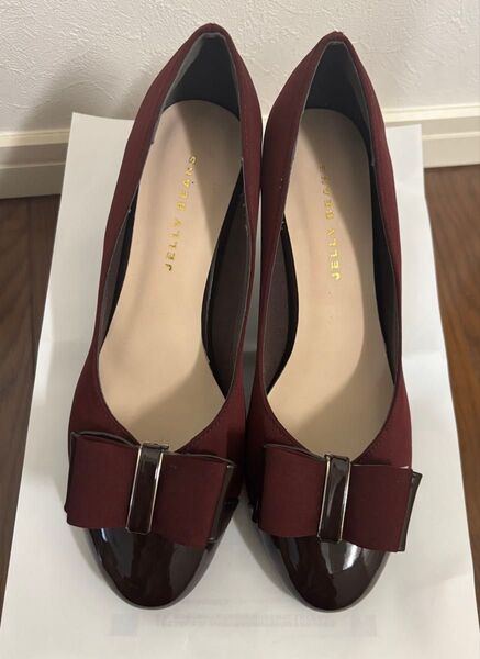 JELLY BEANS 2WAYダブルリボンヒールパンプス 204-62841 (ワイン)
