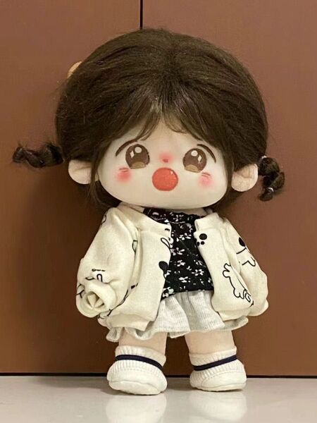 ぬい服 ぬいぐるみ 着せ替え服 人形 20cm コスチューム 洋服 かわいい 女の子 3点セット スカート カーディガン