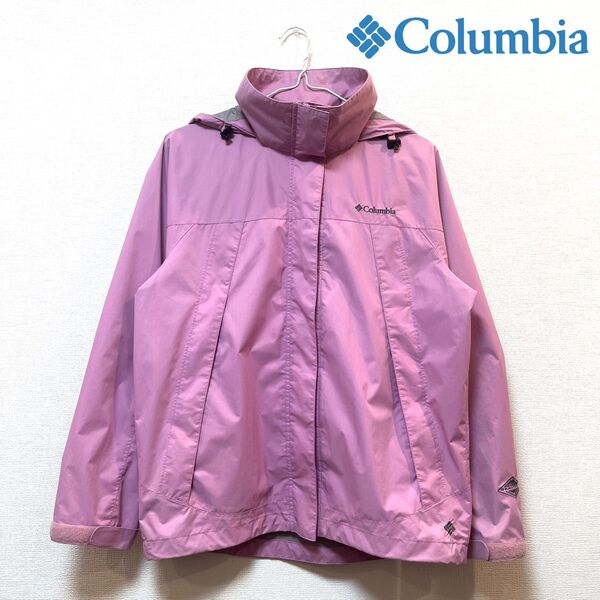 【美品】Columbia(コロンビア) 防水マウンテンパーカー ピンク レインジャケット アウター ブルゾン ウィンドブレーカー