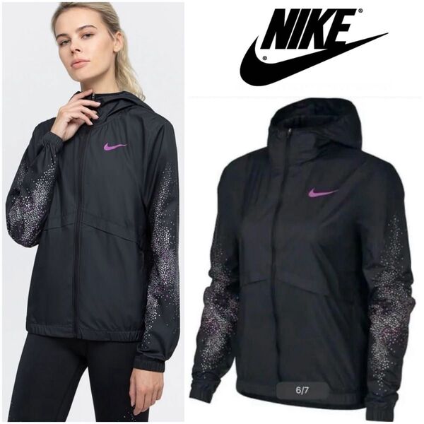 NIKE(ナイキ) ランニング エッセンシャル ジャケット フーディ GX ブラック 軽量マウンテンパーカー アウター ブルゾン
