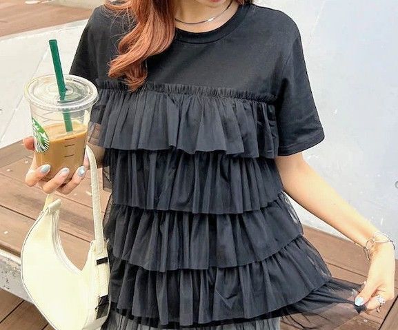 FUTIER LAND チュールティアードドッキングTシャツ Mサイズ 新品(値下げ)