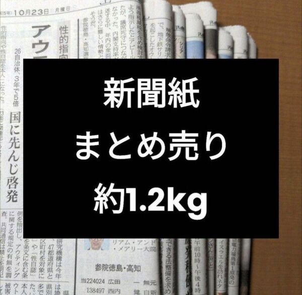 新聞紙 まとめ売り 約1.2kg 日本経済新聞 山陽新聞