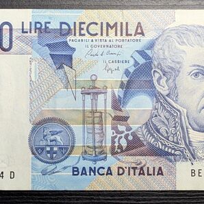 【未使用】イタリア 10000リラ ボルタ ピン札