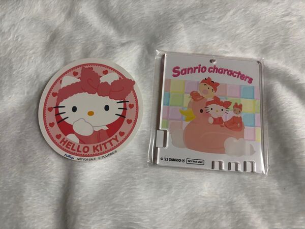 サンリオ ナムコで推し色! カラフルバスタイム レッド コースター ステッカー キティ マロンクリーム たあ坊