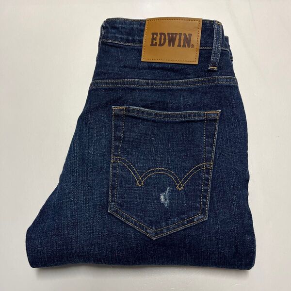 EDWIN エドウィン GE33 ストレッチジーンズ デニムパンツ ダメージ リペア加工 M