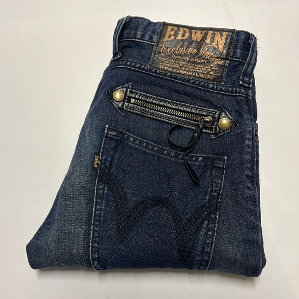 EDWIN エドウィン 4559 クロップド ストレッチジーンズ デニムパンツ W28
