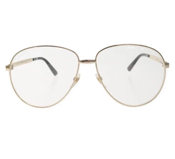 未使用 GUCCI グッチ メタルフレーム サングラス 眼鏡 クリアレンズ ゴールド GG0138S-003