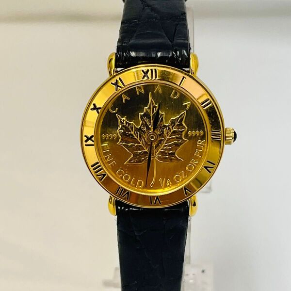 Nivada メープルリーフ金貨 時計 1/4オンス クオーツ 稼働品
