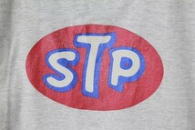 80's 90's USA製 STP ロゴ プリント コットン Tシャツ 霜降り灰 (M) 半袖 80年代 90年代 アメリカ製 オイルメーカー モーター系 企業物_画像4