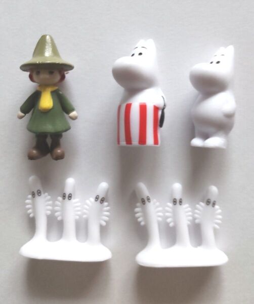ムーミン チョコエッグ ミニフィギュア ムーミン、ムーミンママ、スナフキン、ニョロニョロ×2