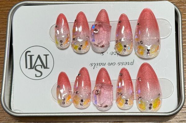 ネイルチップ 付け爪 可愛い ピンク 手作り